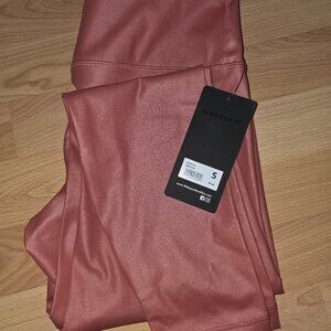 90 Degree By Reflex Womens High Waist High Shine Faux Leather Ankle Leggings